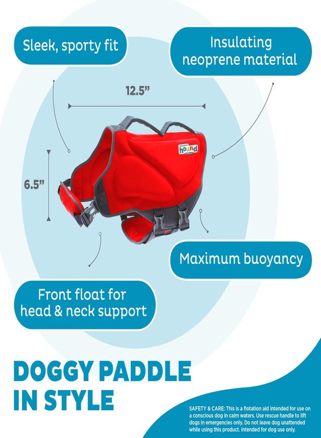 Outward Hound Dawson Swim Dog Life Jacket, High-Performance Neoprene Dog Life Vest for Swimming, Boating, and Water Safety, Medium, Red - Image 4